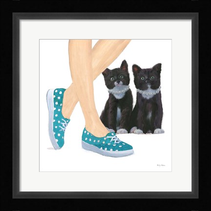 Framed Cutie Kitties III Print