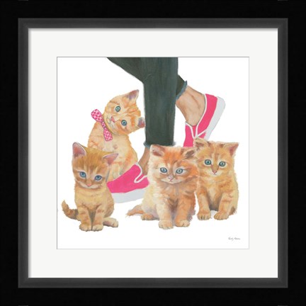 Framed Cutie Kitties I Print