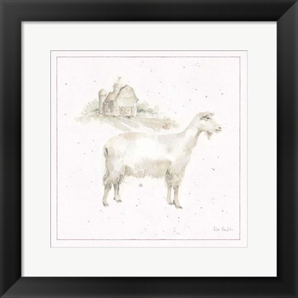 Framed Farm Friends VII Neutral Print