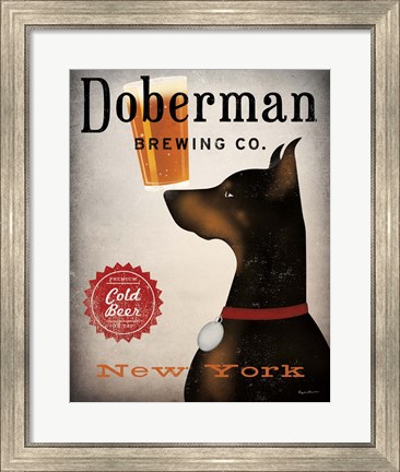 Framed Doberman Brewing Company NY Print