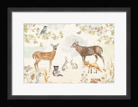 Framed Woodland Wreath I Print