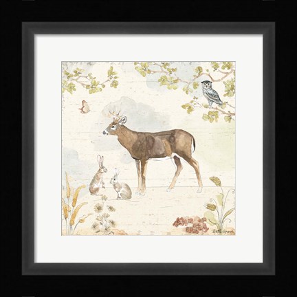 Framed Woodland Wreath III Print