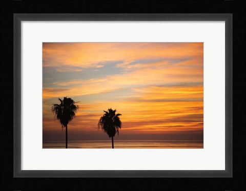 Framed Sunset Palms III Print
