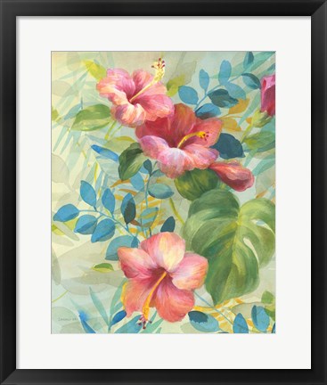 Framed Hibiscus Garden II Print