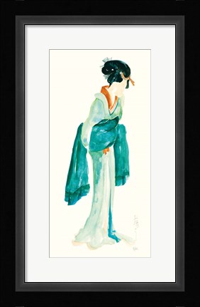Framed Geisha II Bright Crop Print