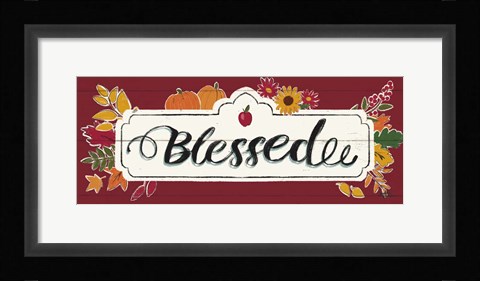 Framed Thankful V Red Print