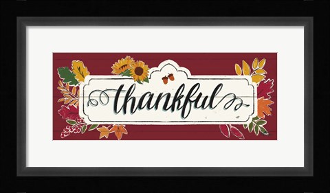 Framed Thankful IV Red Print