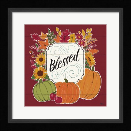 Framed Thankful III Red Print