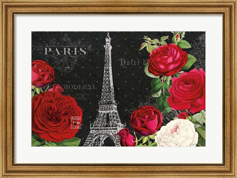 Framed Rouge Paris I Black Print