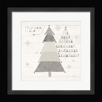 Framed Christmas Patchwork I Neutral Print
