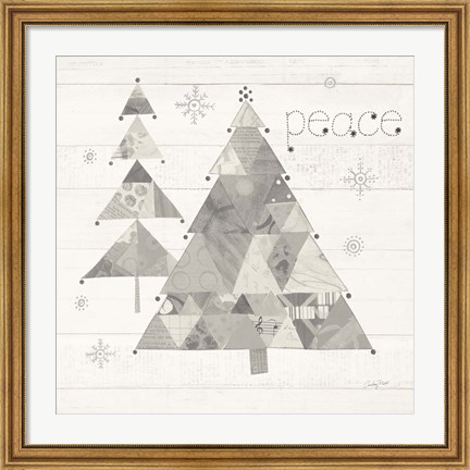 Framed Christmas Patchwork IV Neutral Print