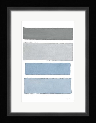 Framed Painted Weaving I on White v2 Print