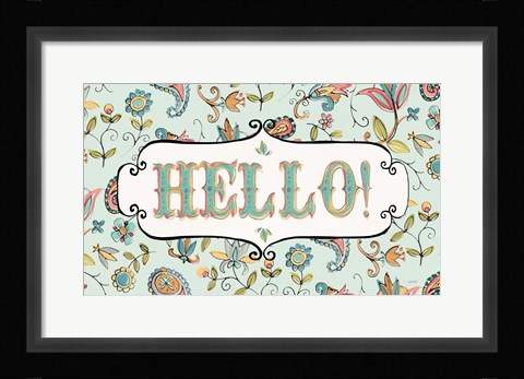 Framed Peace and Paisley V Print