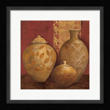 Framed Aegean Vessels on Spice Crop Print