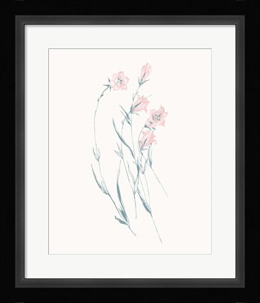 Framed Flowers on White V Contemporary Print