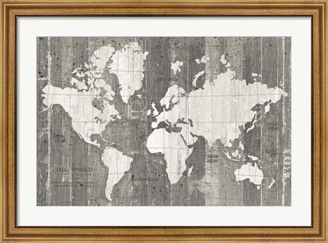 Framed Old World Map Neutral Print