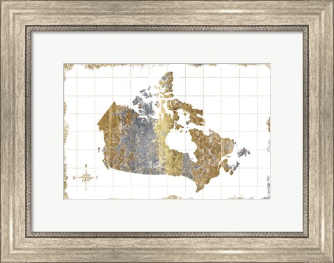 Framed Gilded Map Canada Print