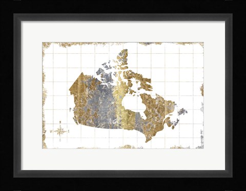 Framed Gilded Map Canada Print