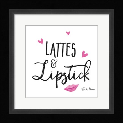 Framed Lattes and Lipstick Print