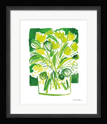 Framed Lemon Green Tulips II Print