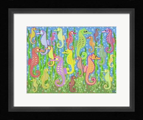 Framed Seahorse Rainbow Dream Print