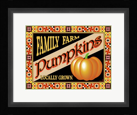 Framed Pumpkin Crate Label Print