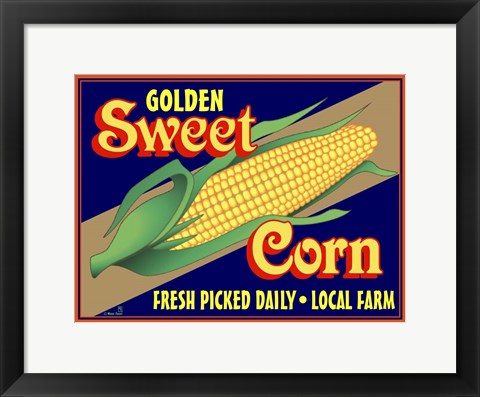 Framed Sweet Corn Crate Label Print