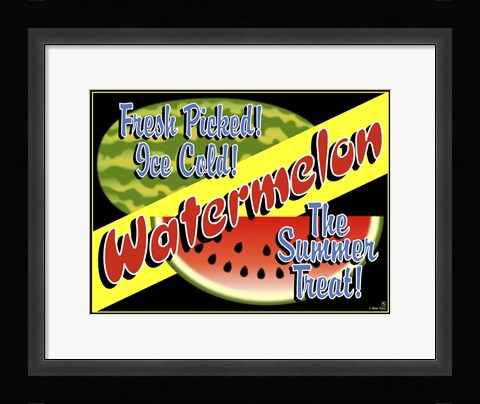 Framed Watermelon Crate Label Print