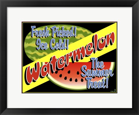 Framed Watermelon Crate Label Print