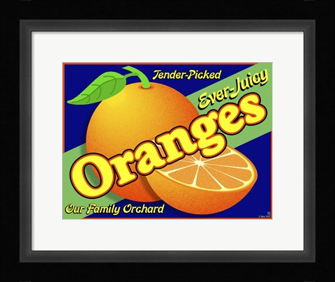 Framed Orange Crate Label Print