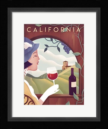 Framed California Wine Print