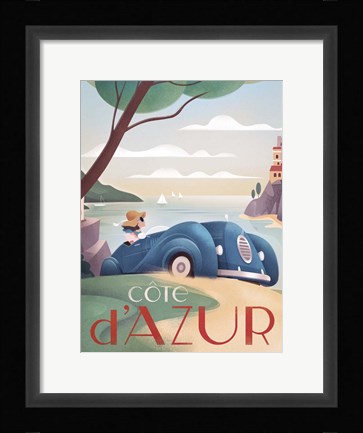Framed France Riviera Print