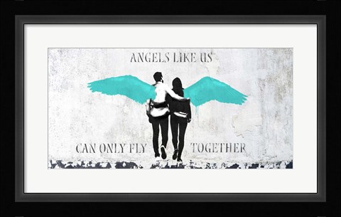 Framed Angels Like Us (Aqua) Print