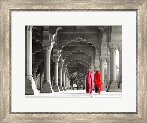 Framed Women in Traditional Dress, India (BW) Print