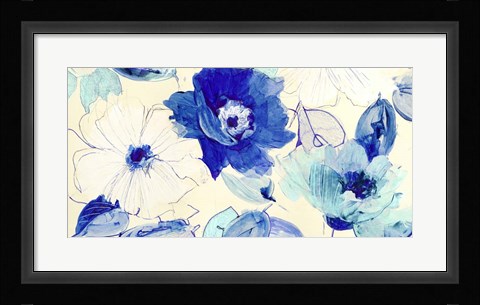 Framed Toile Fleurs Print