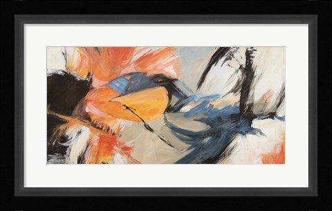 Framed Oranges &amp; Blues Print