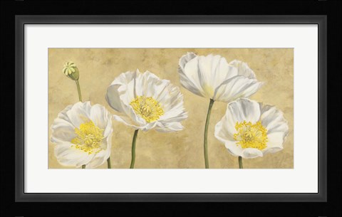 Framed Poppies on Gold Print