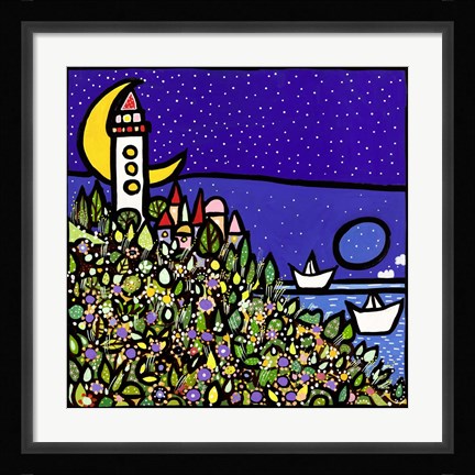 Framed La Sentinella del Mare Print