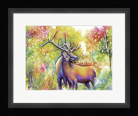 Framed Elk Love Print