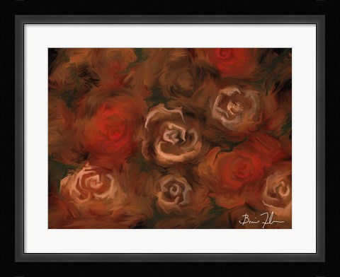 Framed Bed of Roses Print