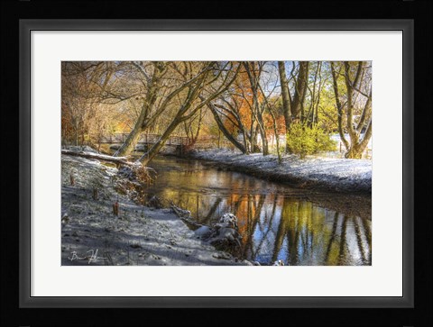 Framed Bridge In The Snow Print