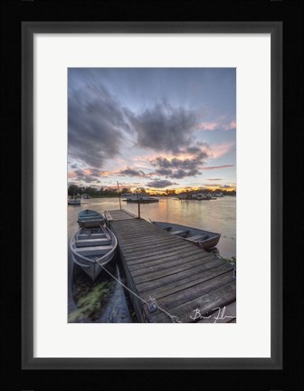 Framed Houseboat Pier Print