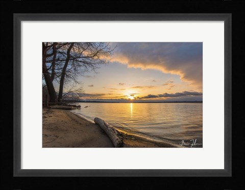 Framed Presque Isle Sunrise Print