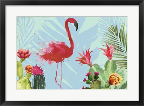 Framed Flamingo in the Mix Print