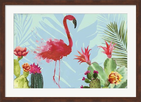 Framed Flamingo in the Mix Print