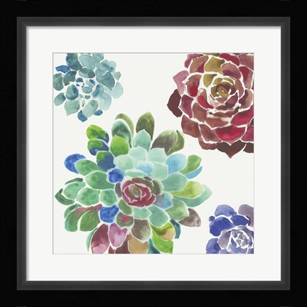 Framed Water Succulents I Print