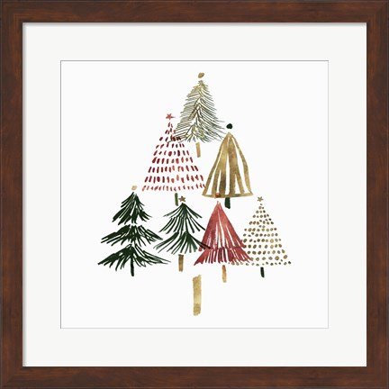Framed Pine Trees II Print
