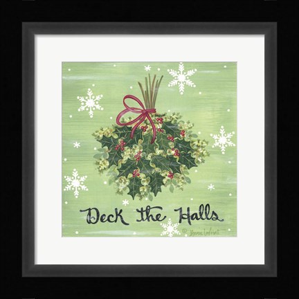 Framed Deck the Halls Holly Print