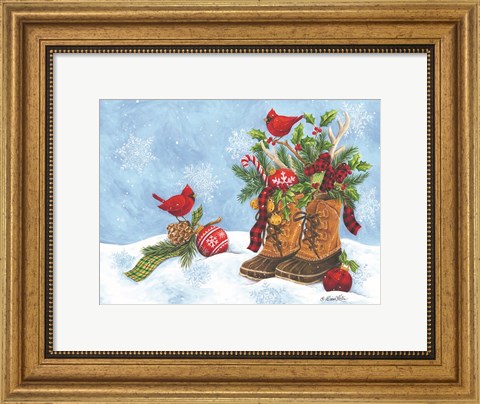Framed Holiday Boots Print