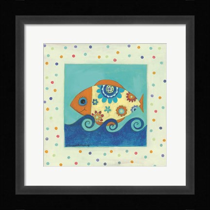 Framed Happy Floral Fish Print